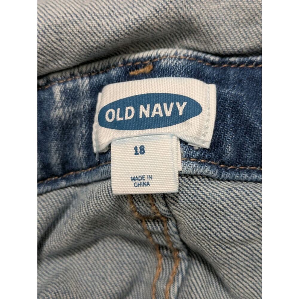 Old Navy Overalls Women's Straight Light Wash Distressed Jean Erin Size 18 NWT - Picture 8 of 12